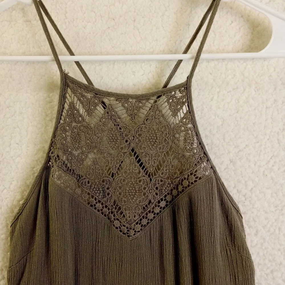 Charlotte Russe Dress Womens Green Sleeveless Summer‎ Short